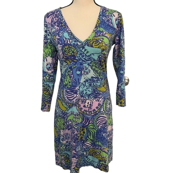Lilly Pulitzer Christie Midi Dress in Scuba to Cuba Print Cocktail Size S - Picture 1 of 11